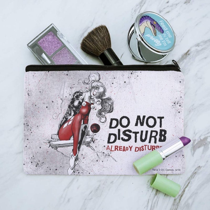 GRAPHICS & MORE Harley Quinn Already Disturbed Makeup Cosmetic Bag Organizer Pouch - Image 2